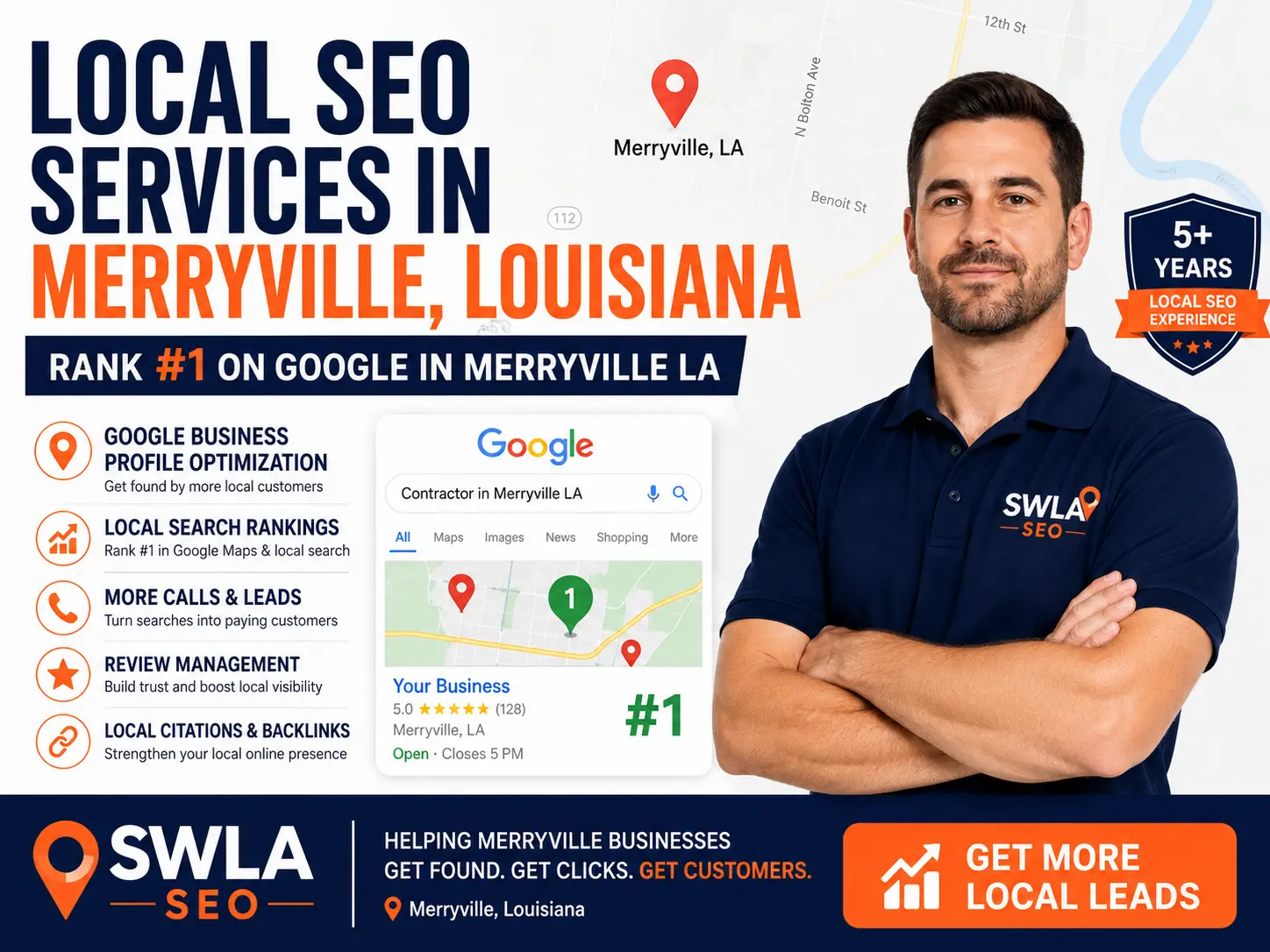 Local SEO services Merryville Louisiana SWLA SEO ranking Merryville LA businesses Google Map Pack Beauregard Parish