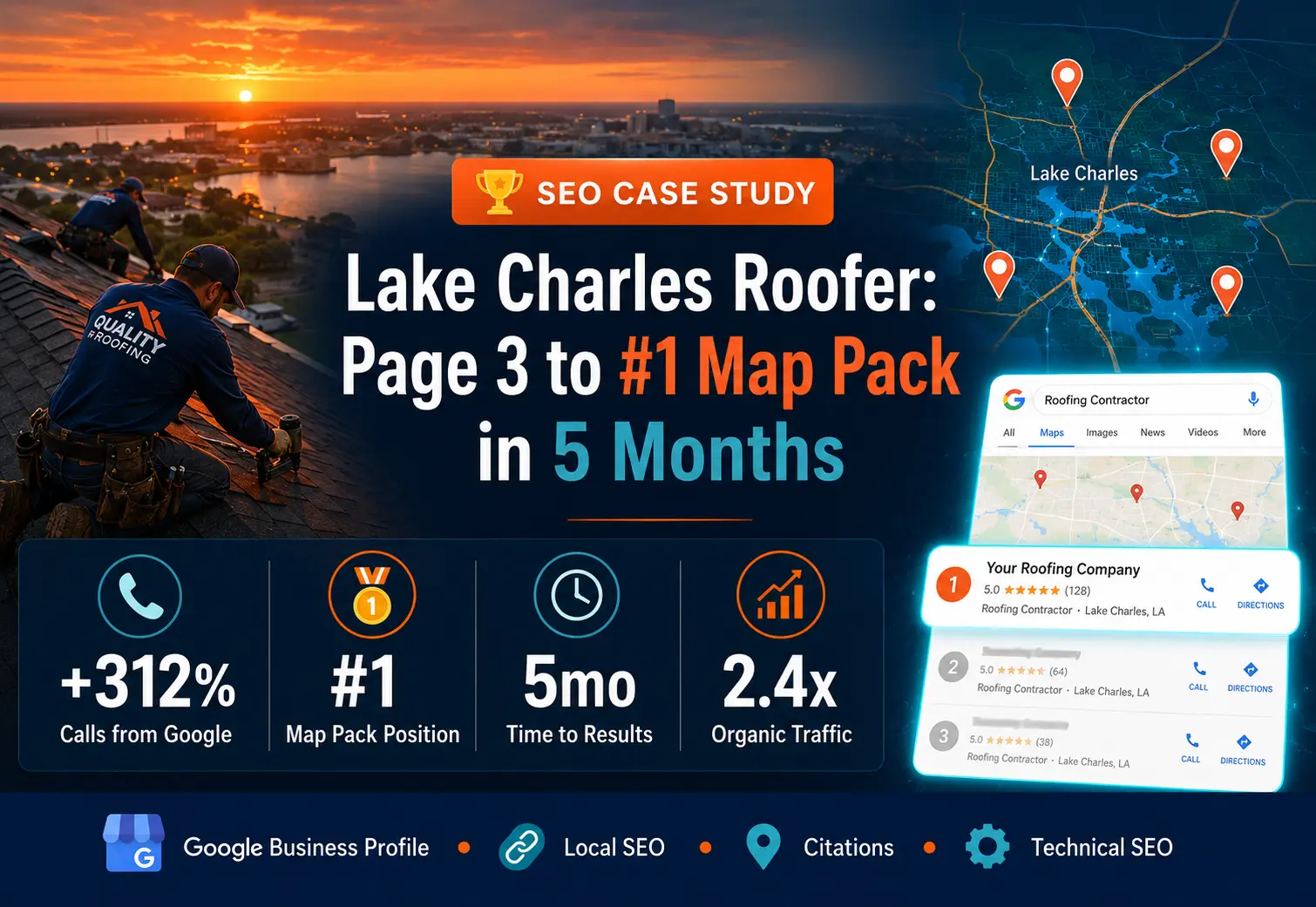 Westlake restoration company SEO case study post hurricane search surge